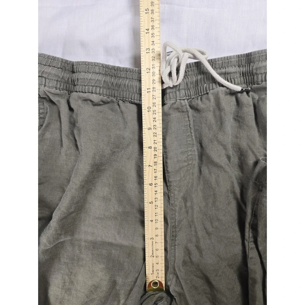 Quince Pants Mens XL Green Linen Drawstring Beach Jogger Relaxed Fit Casual